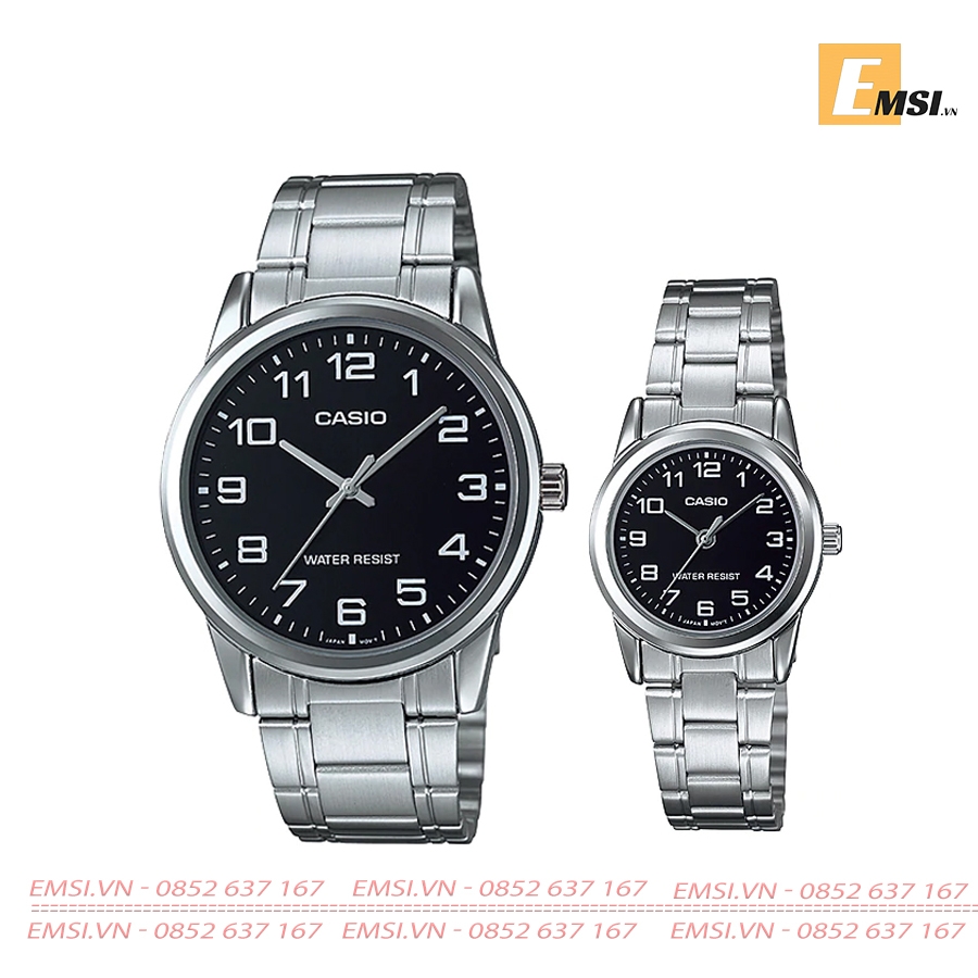 Đồng Hồ Casio Cặp Đôi MTP-V001D-1BUDF & LTP-V001D-1BUDF Size mặt 38mm & 25mm EMSI.VN