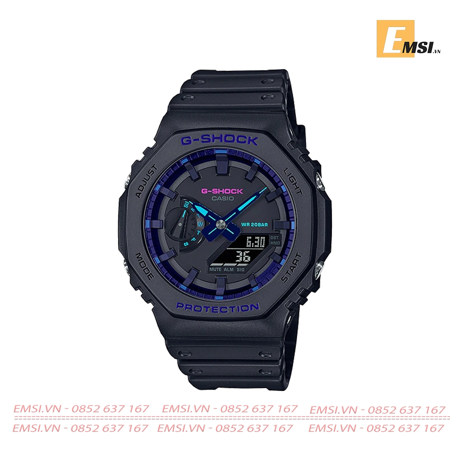 GA-2100VB-1A | Đồng Hồ Casio | G-Shock | Nam | Dây Nhựa | Cấu Trúc Bảo Vệ Lõi Carbon | Chống Nước WR20BAR