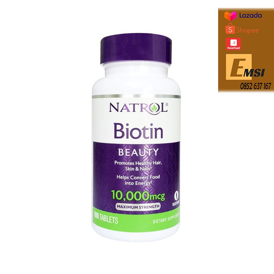 Natrol Viên Uống Mọc Tóc Biotin 10000 Mcg 100 Viên
