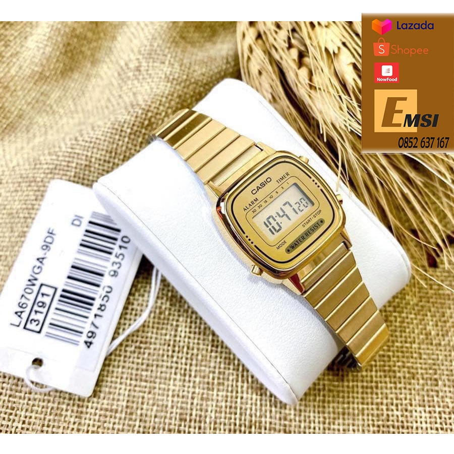Casio LA670WGA-9D - Đồng Hồ Nữ - Điện Tử - Kính Nhựa - Size Mặt 24.6mm EMSI.VN
