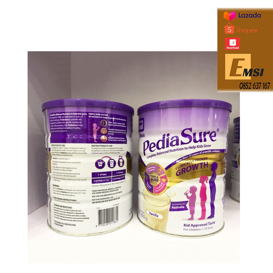 Sữa PediaSure nắp tím Úc 850g