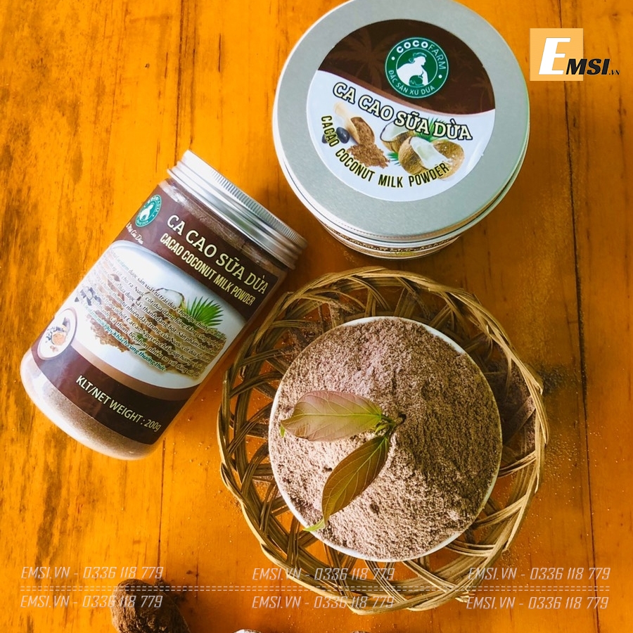 Đặc sản: Bột CACAO Sữa Dừa Cocofarm hủ 250gr