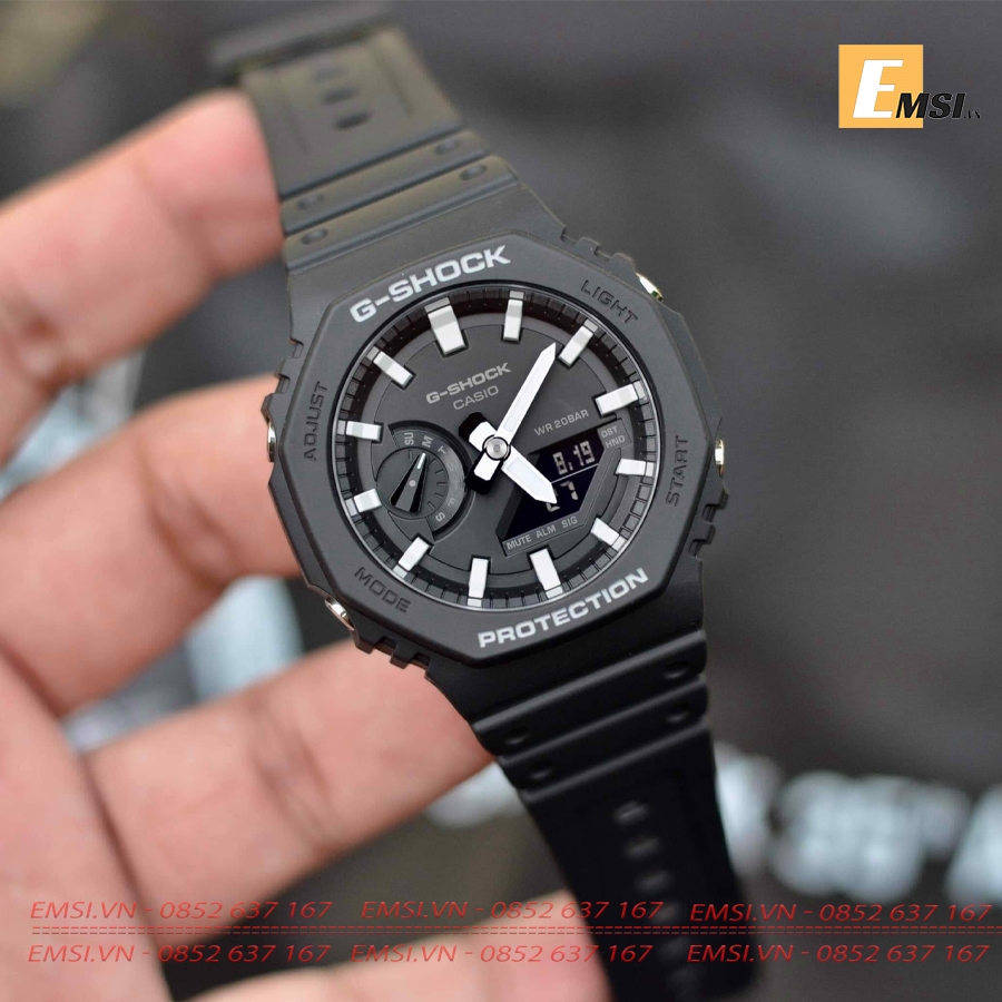 Đồng Hồ Casio Cặp Đôi G-Shock GA-2100-1ADF & GMA-S2100-7ADR Size mặt 45.4mm & 42.9mm EMSI.VN