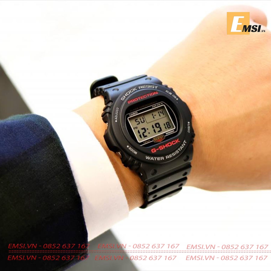 G-shock DW-5750E-1DR - Đồng Hồ Nam - Pin/Quartz - Size Mặt 45.4mm - Kính Khoáng EMSI.VN