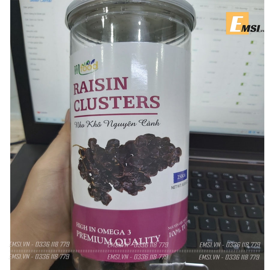 Nho Khô Nguyên Cành (Hủ 250g)