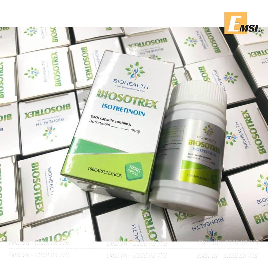 Viên Uống Đặc Trị Mụn Biosotrex Isotretinoin Biohealth 100V