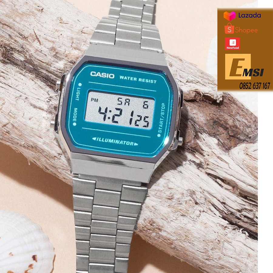 Casio A168WEM-2DF – Nam/Nữ – Kính Nhựa – Quartz (Pin)