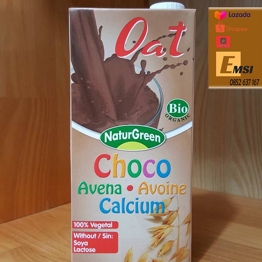 Nước Yến Mạch Cacao Calcium hữu cơ 1L - NATURGREEN