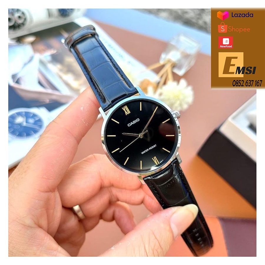 Đồng hồ nam dây da Casio MTP-VT01L-1B chính hãng