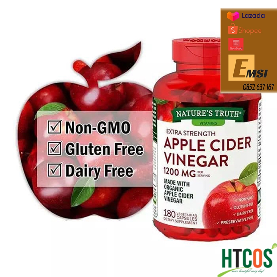Nature’s Truth Viên Uống Giấm Táo Apple Cider Vinegar 1200mg 180 Viên