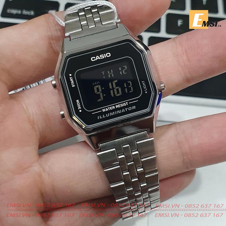 Đồng hồ nữ Casio LA680WA-1B - Kính nhựa - Đồng hồ điện tử - Size mặt 28.5mm EMSI.VN
