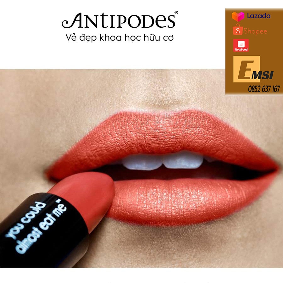 Antipodes Son Môi Thiên Nhiên Màu #5 Cam Tươi Antipodes Lipstick Piha Beach Tangerine 425 4g