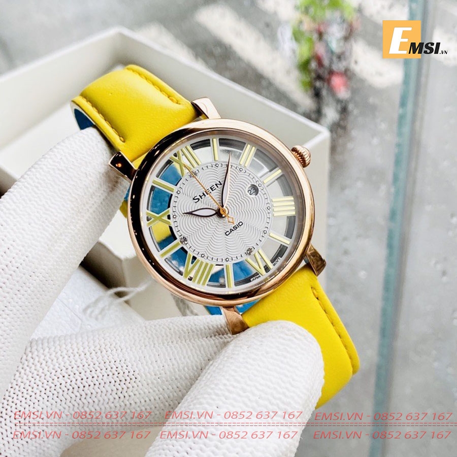Casio Sheen SHE-4047PGL-9A - Đồng Hồ Nữ - Pin/Quartz - Kính Khoáng - Size Mặt 34mm EMSI.VN