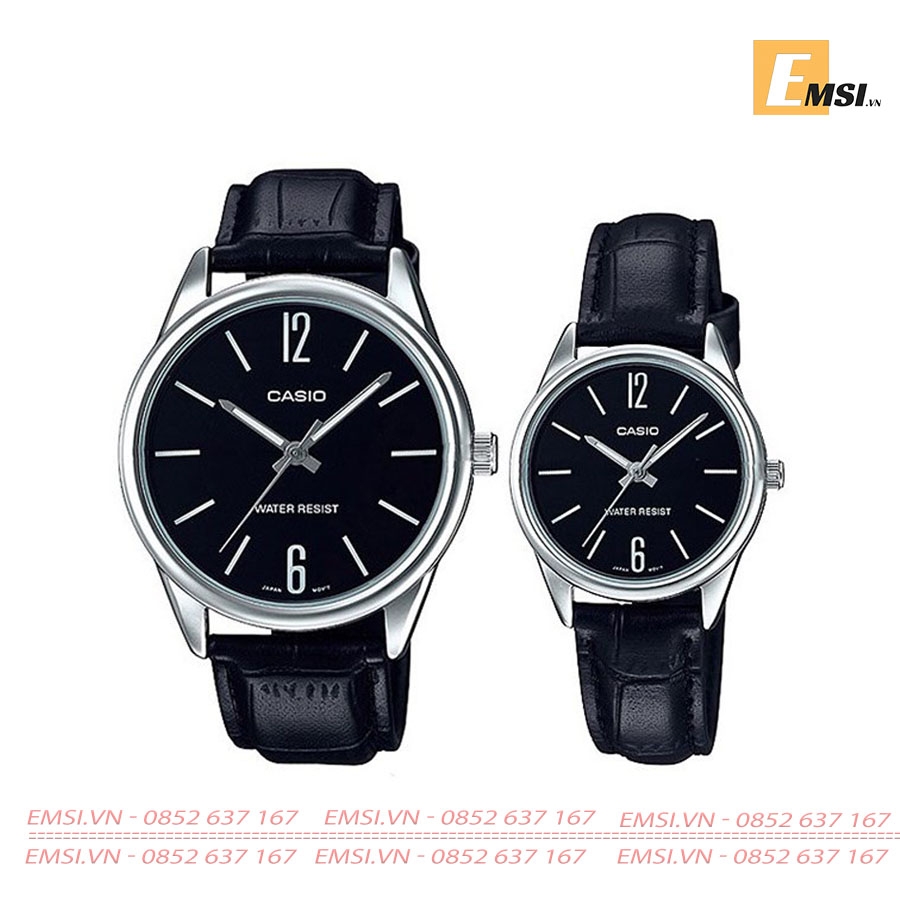 Đồng Hồ Casio Cặp Đôi MTP-V005L-1BUDF & LTP-V005L-1BUDF Dây Da - 3 Kim - Chống Nước EMSI.VN