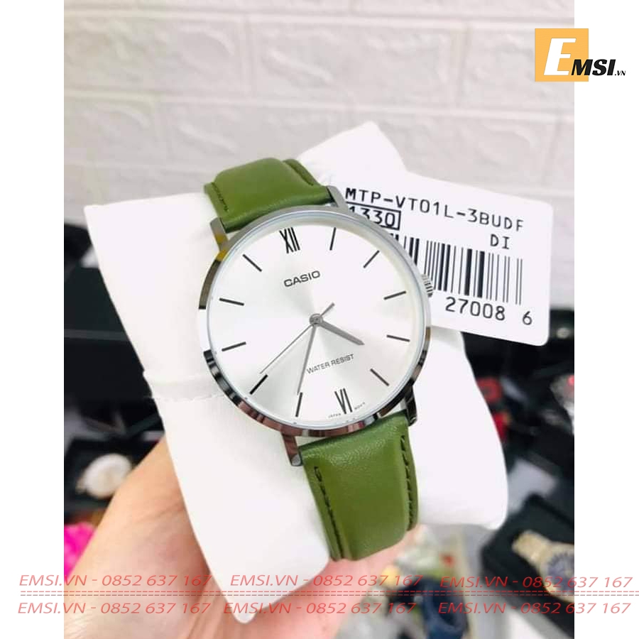 Đồng Hồ Casio Cặp Đôi MTP-VT01L-3BUDF & LTP-VT01BL-3BUDF Dây Da - 3 Kim - Chống Nước