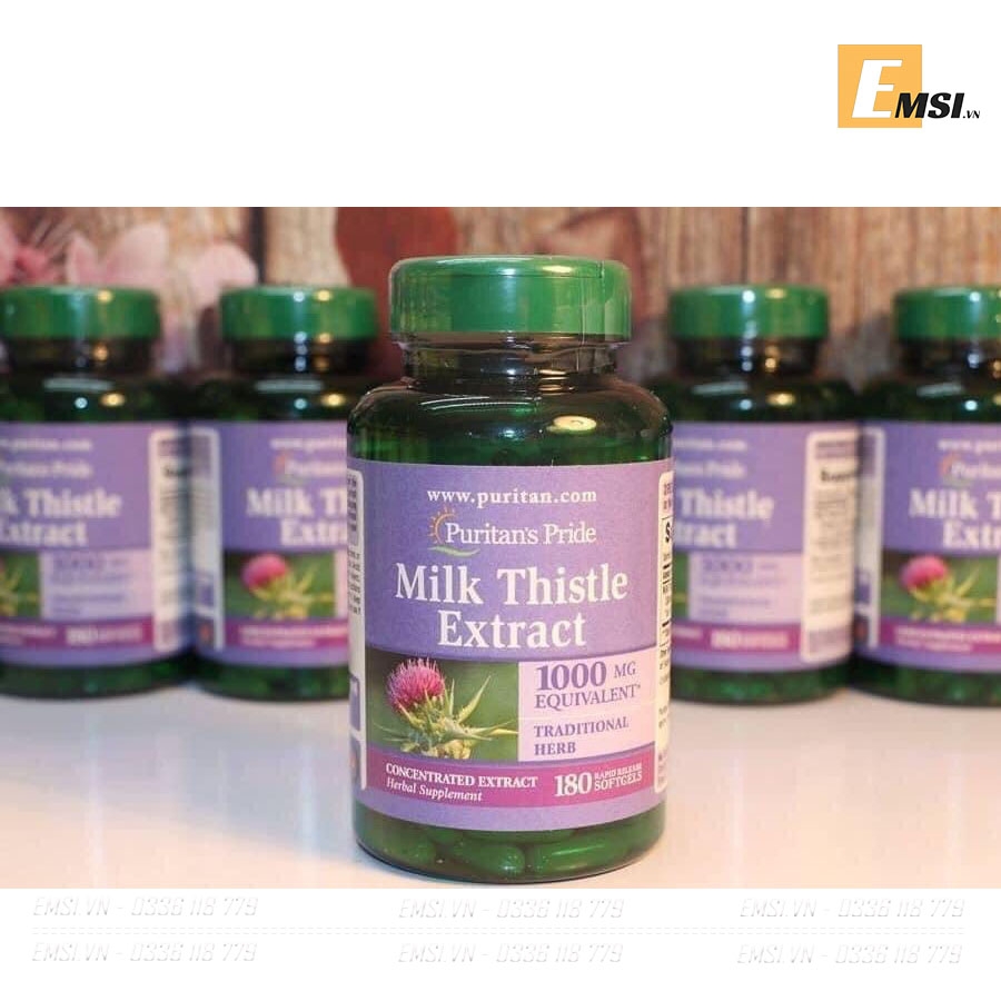 Thuốc bổ gan Milk Thistle Extract Puritan’s Pride 1000 mg 180 viên của Mỹ
