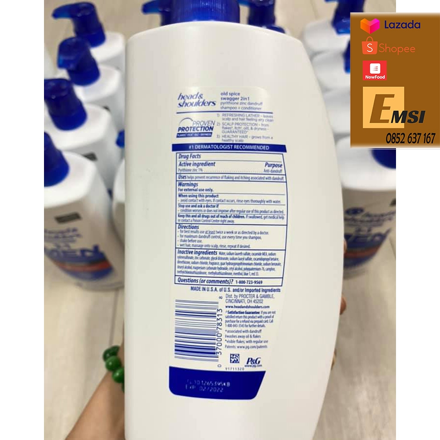 Dầu gội trị gàu nam Head & Shoulders Men Old Spice 930ml