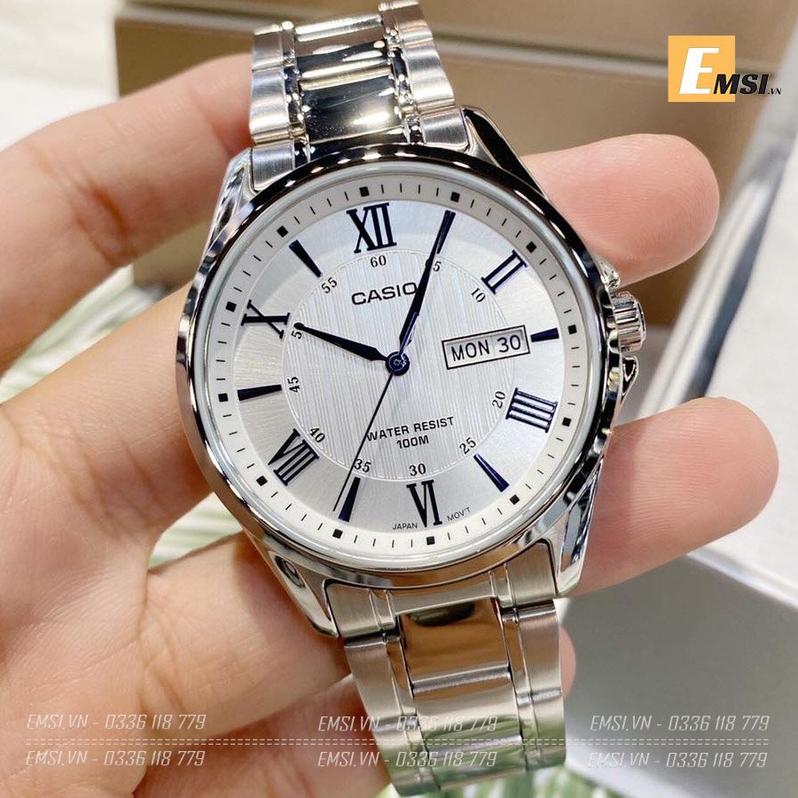 Đồng hồ Nam Casio MTP-1384D-7A2 - Dây Kim Loại – Quartz – 10ATM - Emsi.vn chính hãng