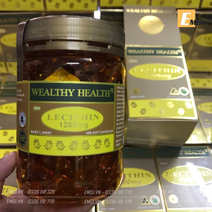 Viên Uống Mầm Đậu Nành Lecithin Wealthy Health 1200mg Úc