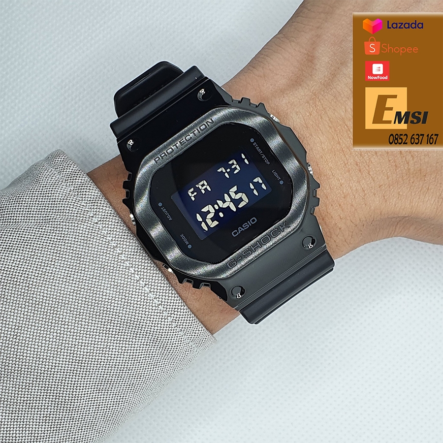 Đồng Hồ Nam Casio G Shock GM-5600B-1DR Dây Nhựa - Vỏ Kim Loại Màu Đen - Thiết Kế Mặt Vuông - Emsi.vn