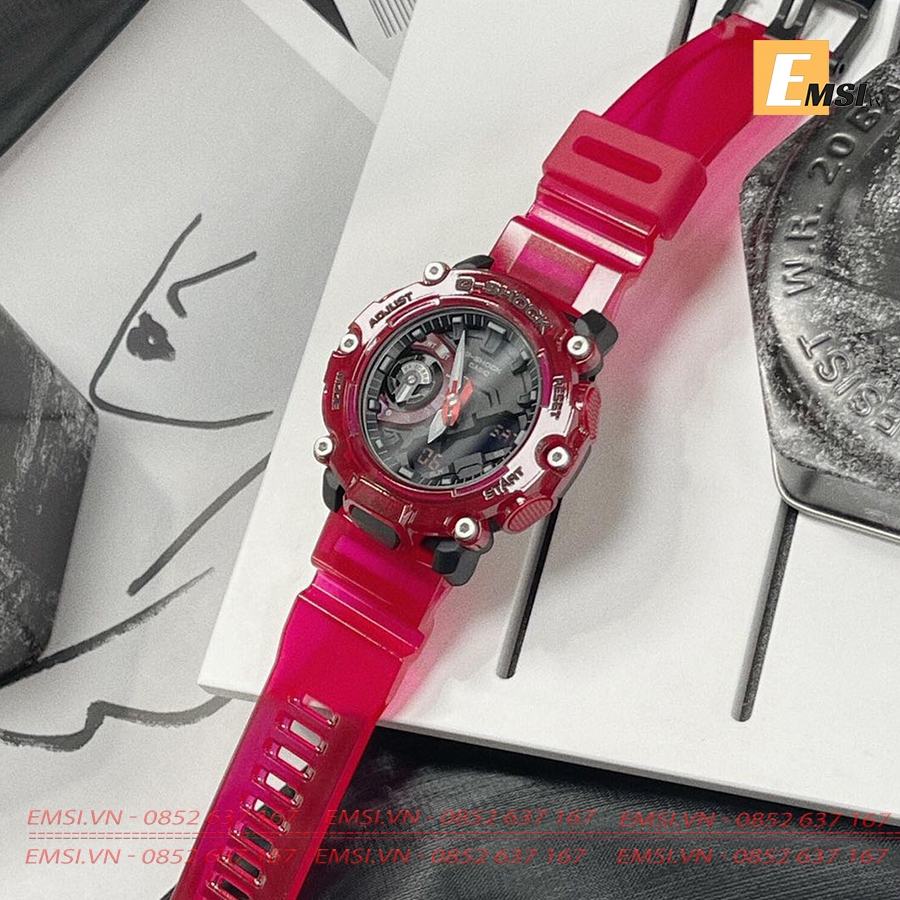 GA-2200SKL-4A | Đồng Hồ Casio | G-Shock | Nam | Dây Nhựa Trong | Cấu Trúc Carbon | Wr20Bar - Emsi.vn