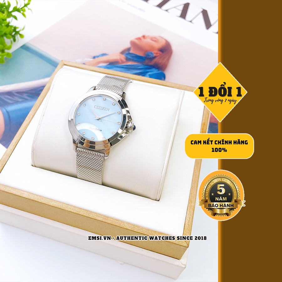 Citizen EM0790-55N - Đồng Hồ Nữ - Eco Drive - Kính Sapphire - Size Mặt 32mm - Bảo Hành 5 Năm - Chính Hãng