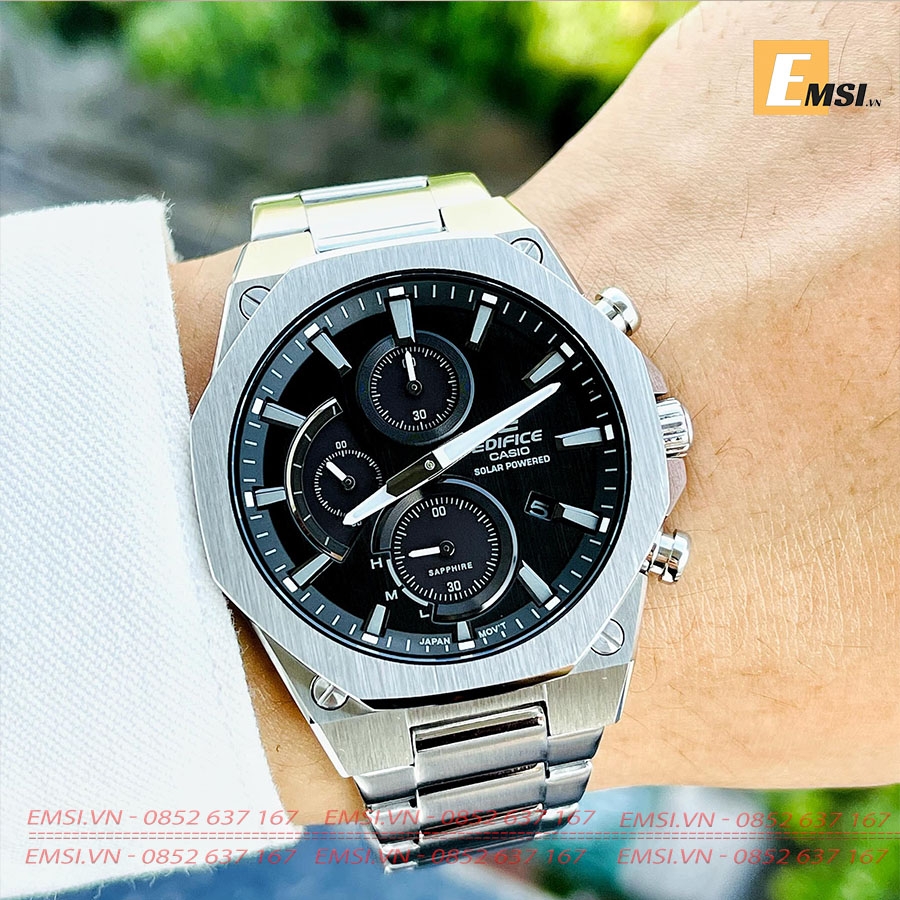 Casio Edifice EFS-S570D-1AUDF - Đồng Hồ Nam - Năng Lượng Mặt Trời - Kính Sapphire - Size Mặt 44mm - Bảo Hành 5 Năm - Chính Hãng -Emsi.vn