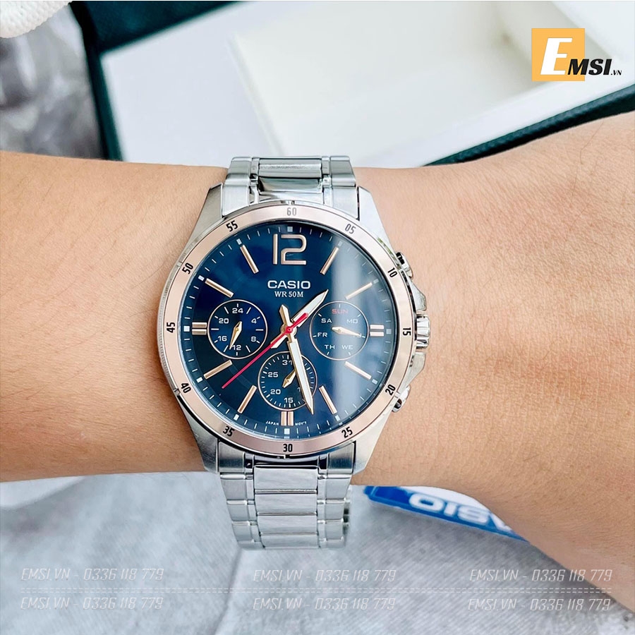 Đồng Hồ Nam Casio MTP-1374D-2A2 Dây Kim Loại