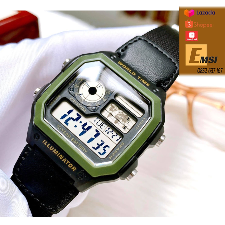 Casio AE-1200WHB-1B - Đồng Hồ Nam - Điện Tử - Kính Nhựa - Size Mặt 42mm EMSI.VN