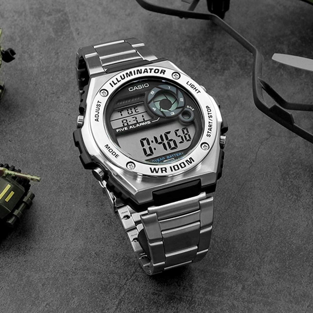 Đồng Hồ Nam Casio MWD-100HD-1AV Điện Tử Dây Sắt | Nam | Pin 10 Năm | Chống Nước Wr100M