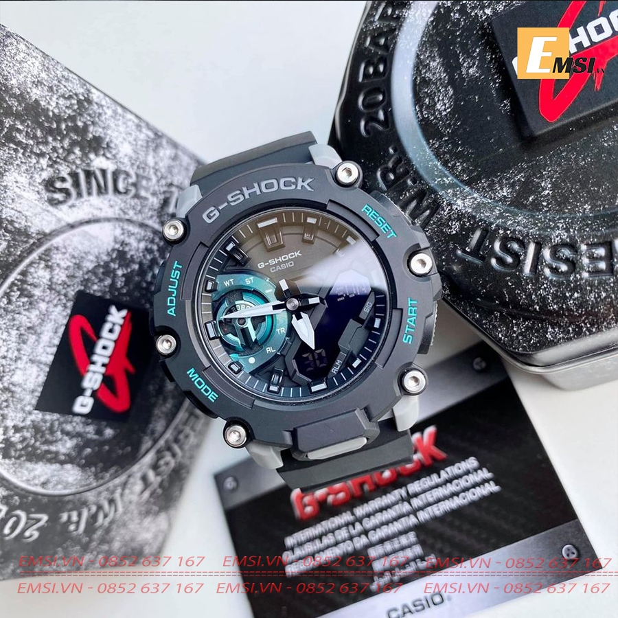 GA-2200M-1ADR | Đồng Hồ Casio | G-Shock | Nam | Dây Nhựa | Cấu Trúc Carbon | Wr20Bar - Emsi.vn