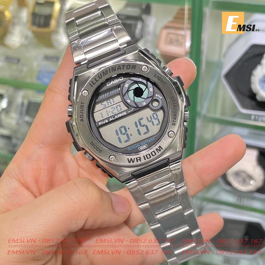Đồng Hồ Nam Casio MWD-100HD-1AV Điện Tử Dây Sắt | Nam | Pin 10 Năm | Chống Nước Wr100M