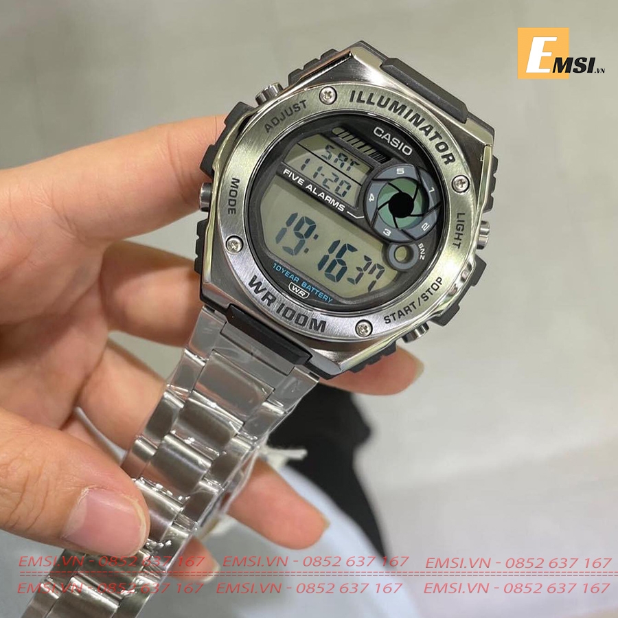 Đồng Hồ Nam Casio MWD-100HD-1AV Điện Tử Dây Sắt | Nam | Pin 10 Năm | Chống Nước Wr100M