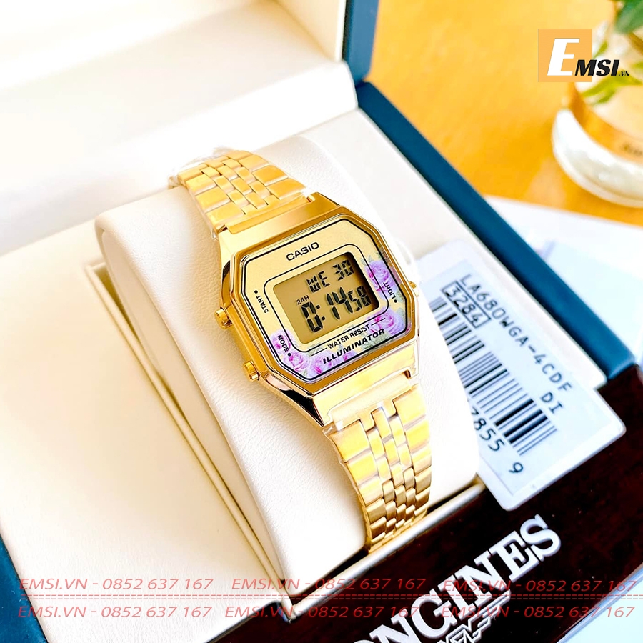 Casio LA680WGA-4CDF - Đồng hồ nữ - Pin / Quartz - Size mặt 29mm - Kính nhựa - Bảo Hành 5 Năm - Chính Hãng  - Emsi.vn
