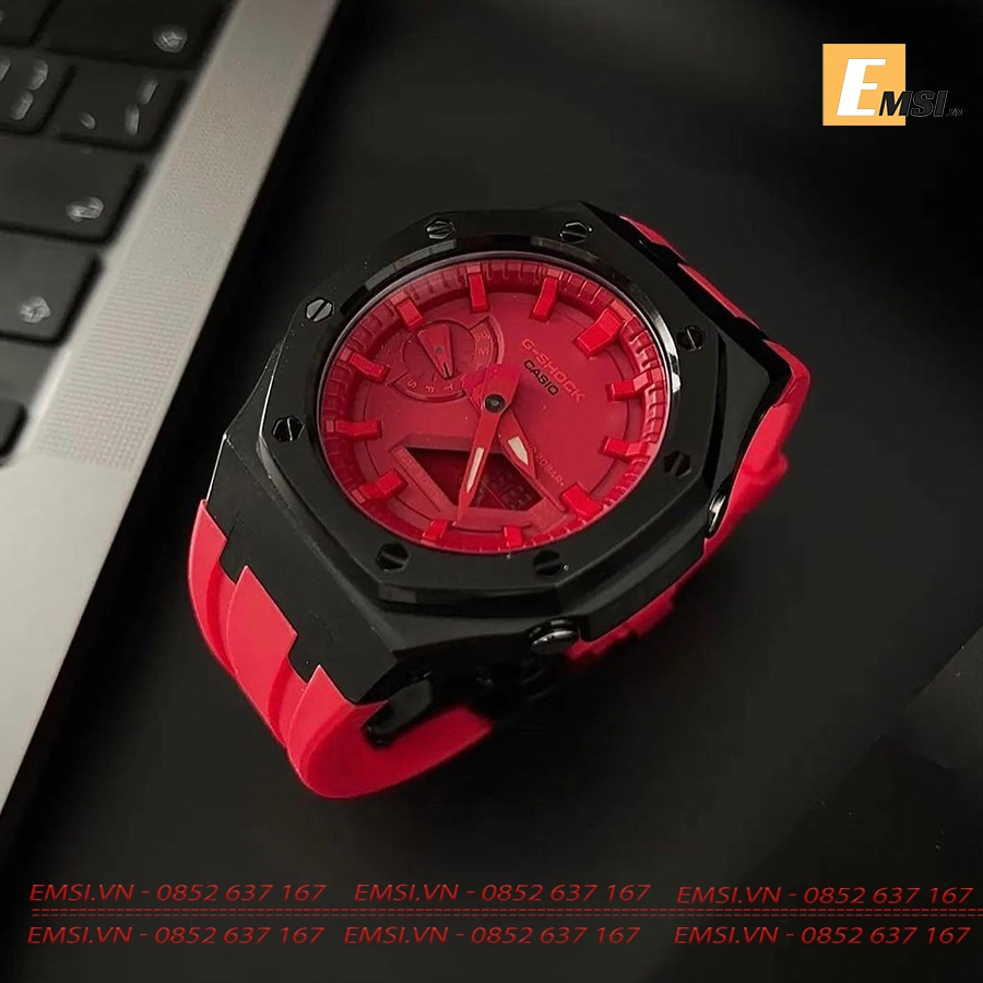G-Shock - CUSTOM GA-2100-4A AP SILVER fULL BLACK - Special Emsi.vn