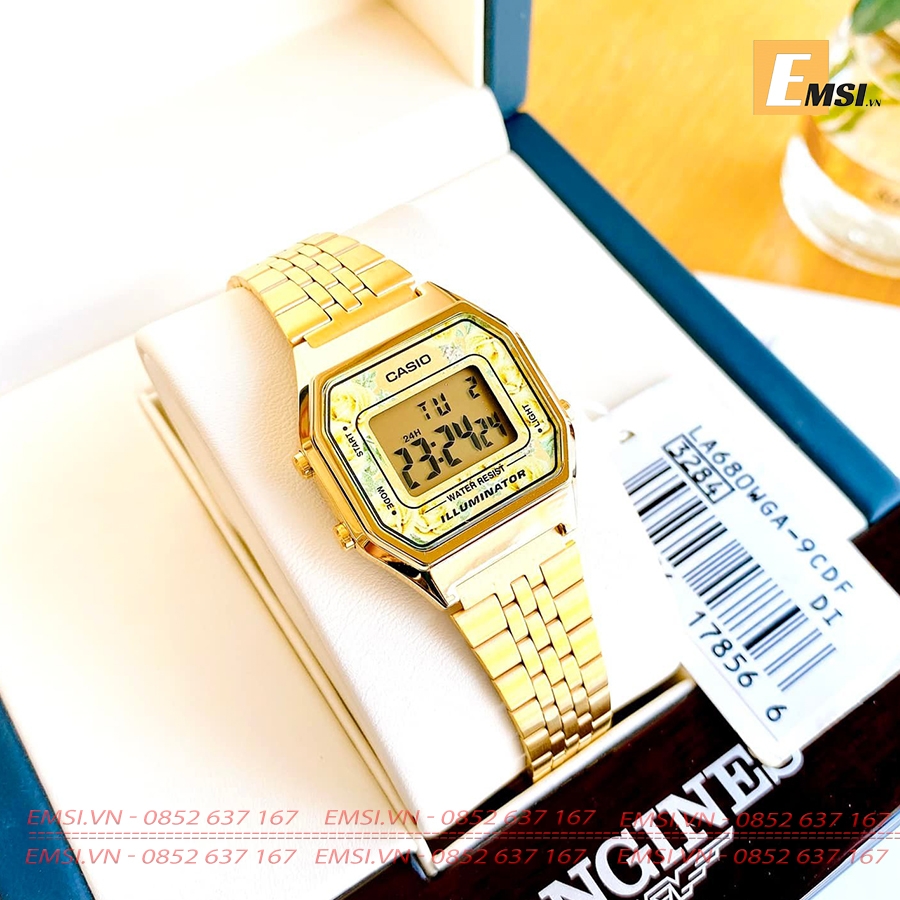 Casio LA680WGA-9C - Đồng Hồ Nữ - Điện Tử - Kính Nhựa - Size Mặt 28.5mm - Bảo Hành 5 Năm - Chính Hãng - Emsi.vn