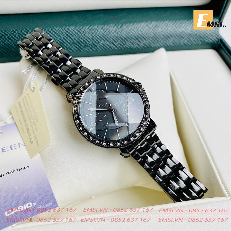 Đồng hồ nữ dây thép Casio Sheen SHN 3011BB 1A CasioStainless Steel - Đường kính mặt 36mm - Emsi.vn