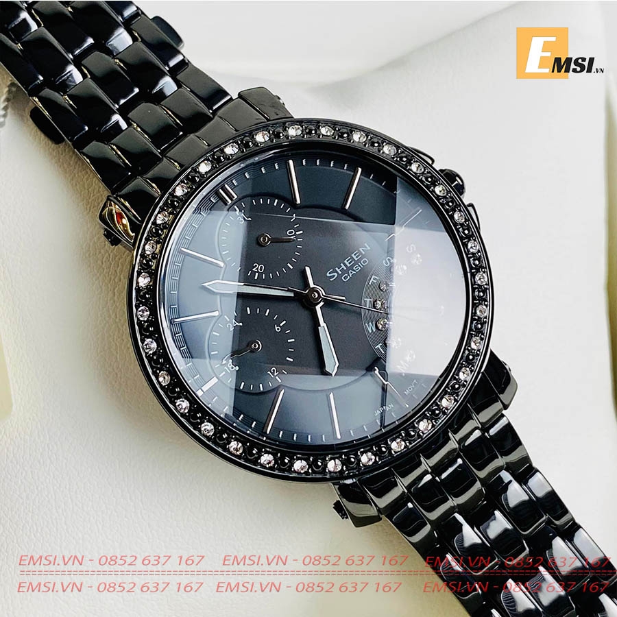 Đồng hồ nữ dây thép Casio Sheen SHN 3011BB 1A CasioStainless Steel - Đường kính mặt 36mm - Emsi.vn
