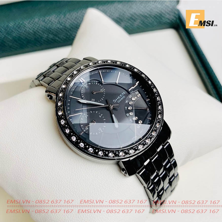 Đồng hồ nữ dây thép Casio Sheen SHN 3011BB 1A CasioStainless Steel - Đường kính mặt 36mm - Emsi.vn