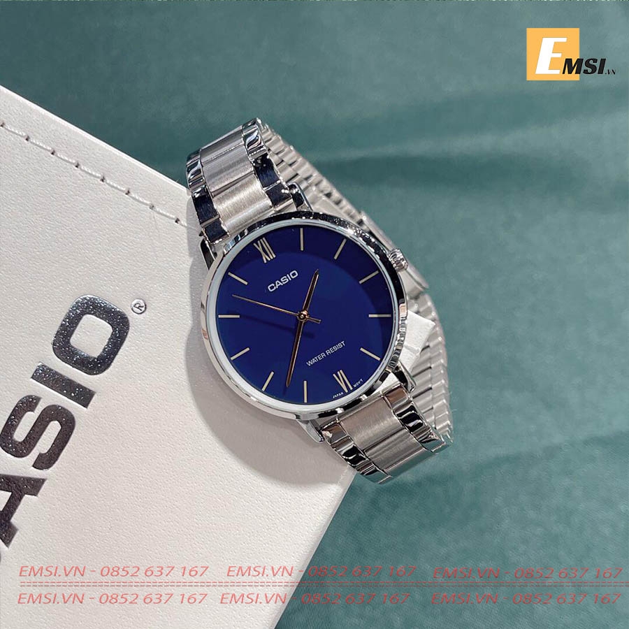 Đồng Hồ Casio Cặp Đôi MTP-VT01D-2BUDF & LTP-VT01D-2BUDF Dây Kim Loại - Mặt Số La Mã - Chống Nước