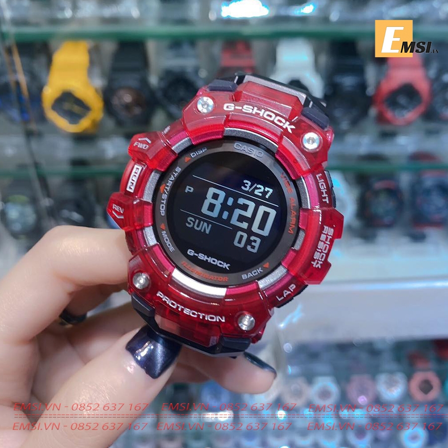 GBD-100SM-4A1 | Đồng Hồ Casio | G Shock | G-SQUAD | Dây Nhựa | Kết Nối Điện Thoại | Chức Năng Đếm Bước | WR20BAR - Emsi.vn