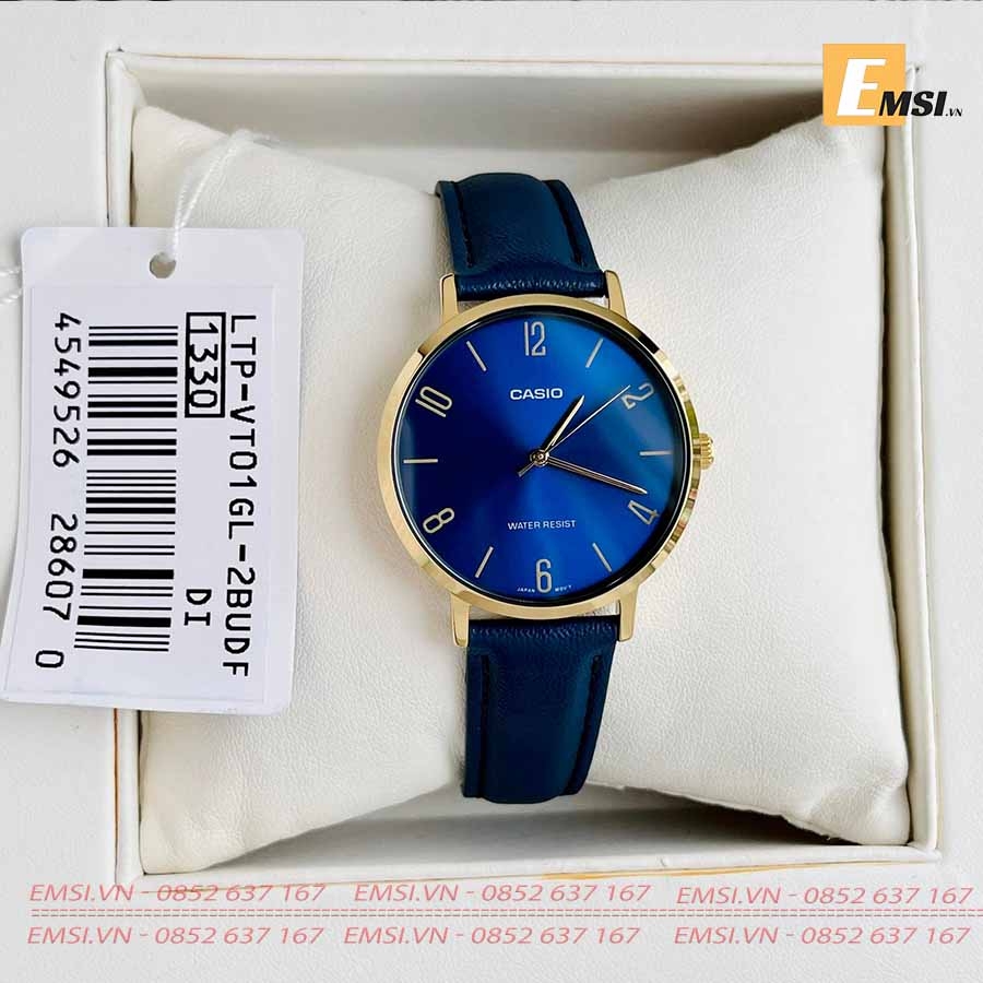 LTP-VT01GL-2BUDF | Đồng Hồ Casio | Nữ | Dây Da | Chống Nước