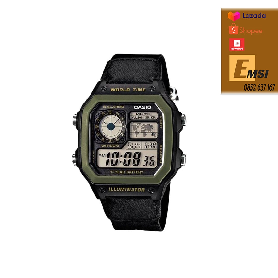 Casio AE-1200WHB-1B - Đồng Hồ Nam - Điện Tử - Kính Nhựa - Size Mặt 42mm EMSI.VN
