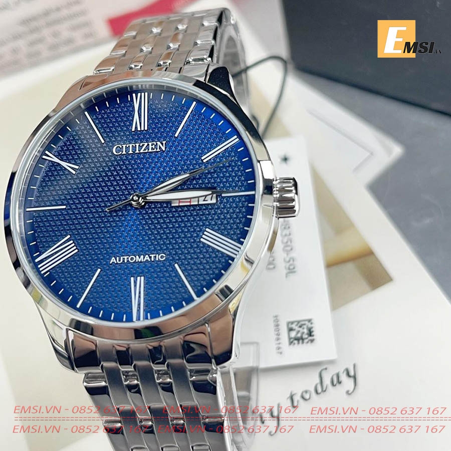 Đồng Hồ Nam Citizen Dây Thép Không Gỉ NH8350-59L - Mặt Xanh - Emsi.vn
