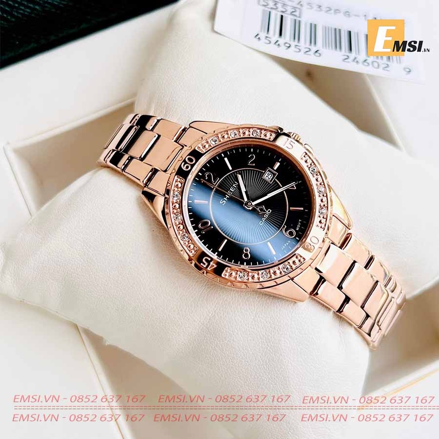 Casio Sheen SHE-4532PG-1AUDF - Đồng Hồ Nữ - Pin / Quartz - Kính Sapphire - Size Mặt 35mm - Bảo Hành 5 Năm - Chính Hãng - Emsi.vn