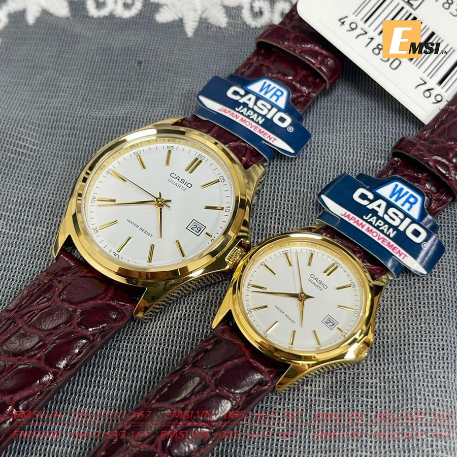 Đồng hồ đôi Casio LTP-1183Q-7ADF & MTP-1183Q-7ADF size mặt 38 mm (Nam) – 28.5 mm (Nữ) EMSI.VN