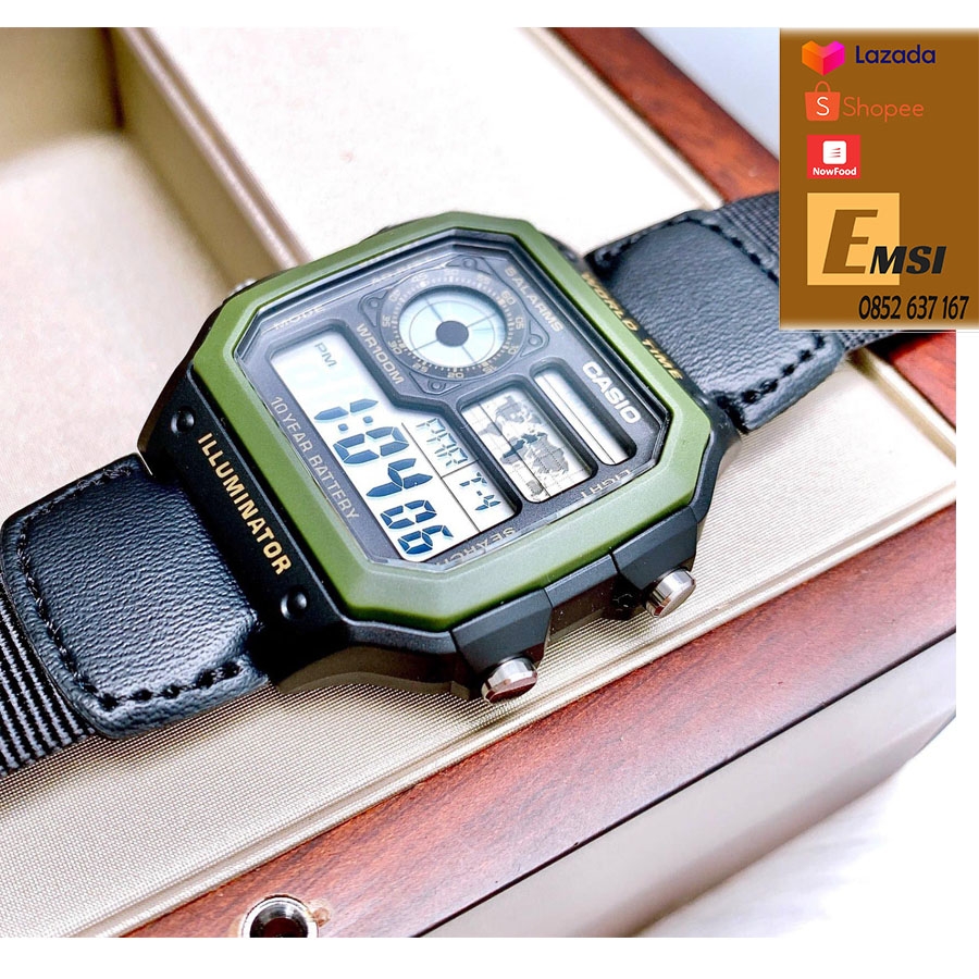 Casio AE-1200WHB-1B - Đồng Hồ Nam - Điện Tử - Kính Nhựa - Size Mặt 42mm EMSI.VN