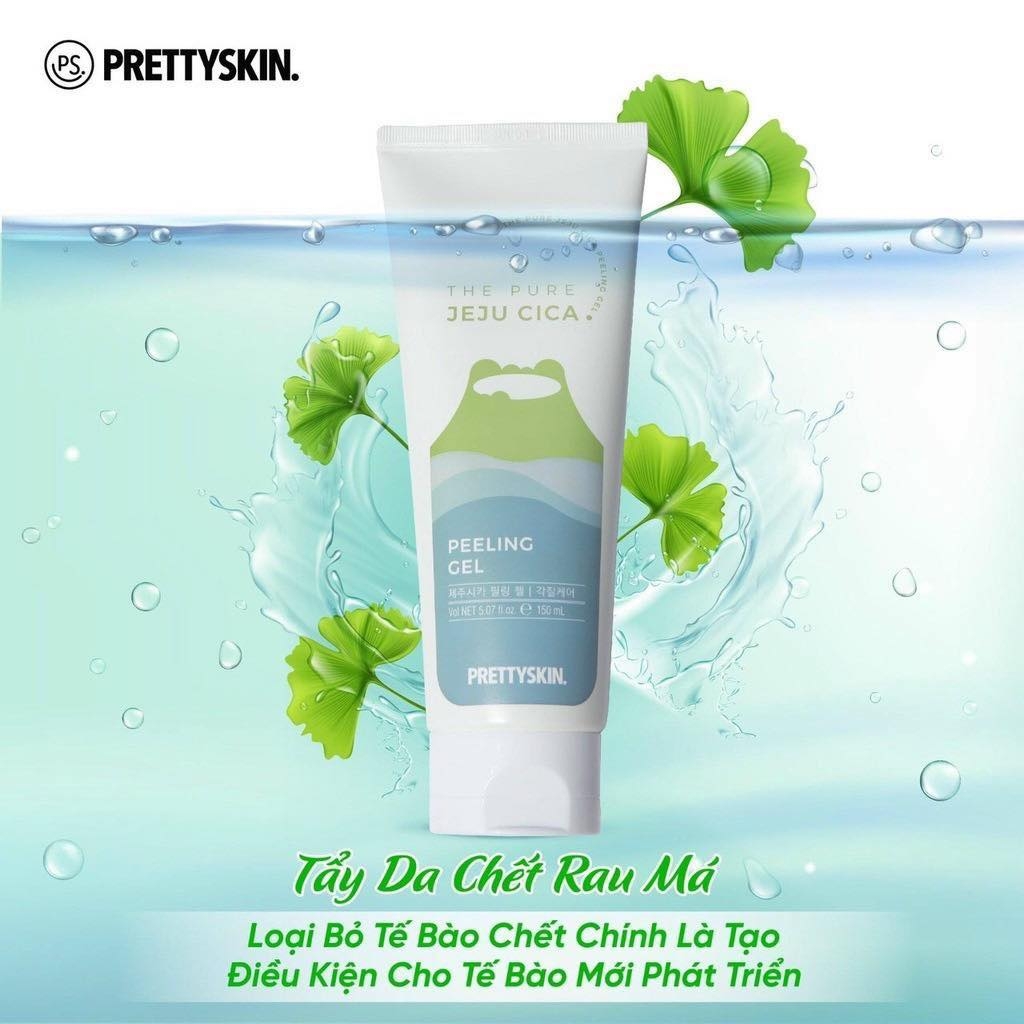 Tẩy Da Chết Chiết Xuất Rau Má Đảo Jeju Pretty Skin The Pure Jeju Cica Peeling Gel 150ml - Emsi.vn