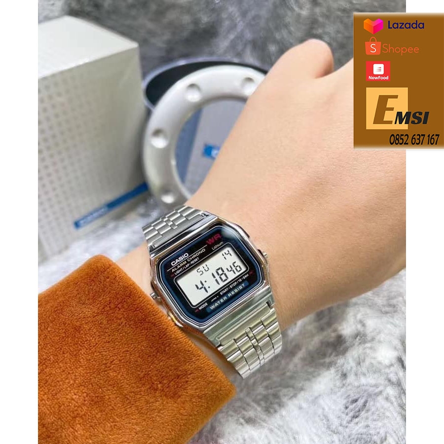 Đồng hồ Casio Nam A159WA-N1DF - 33mm Unisex - Emsi.vn VINTAGE CASIO