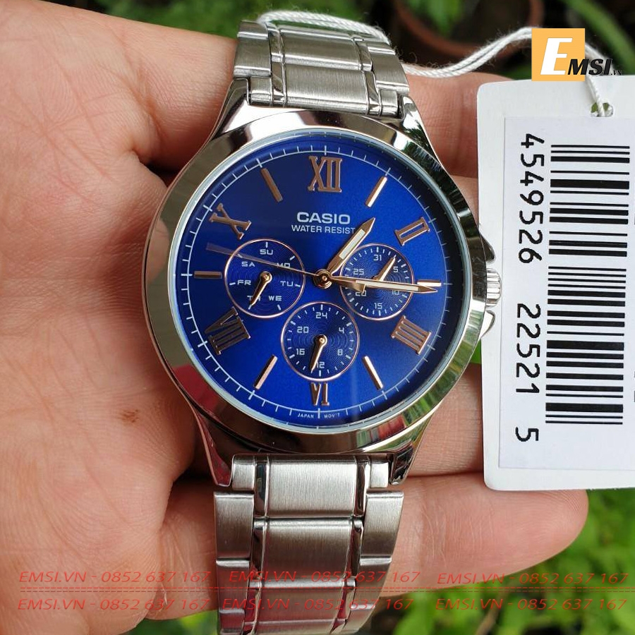 Đồng Hồ Cặp Đôi Casio MTP-V300D-2AUDF Và LTP-V300D-2A2UDF Dây Kim Loại - Chống Nước EMSI.VN